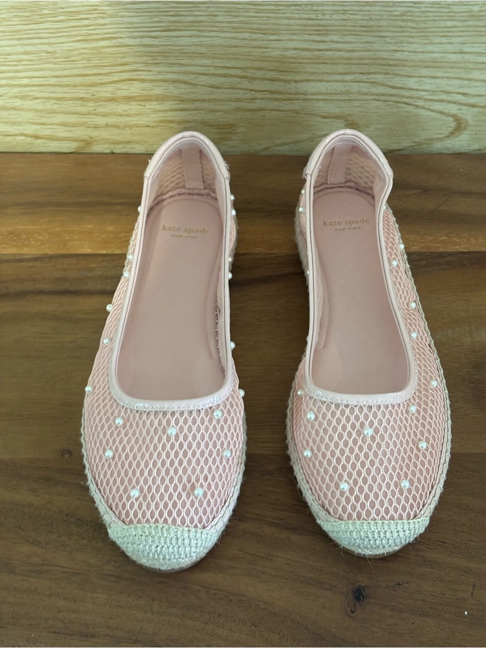 Kate spade Pearl Fishnet Espadrille Ballet Flats